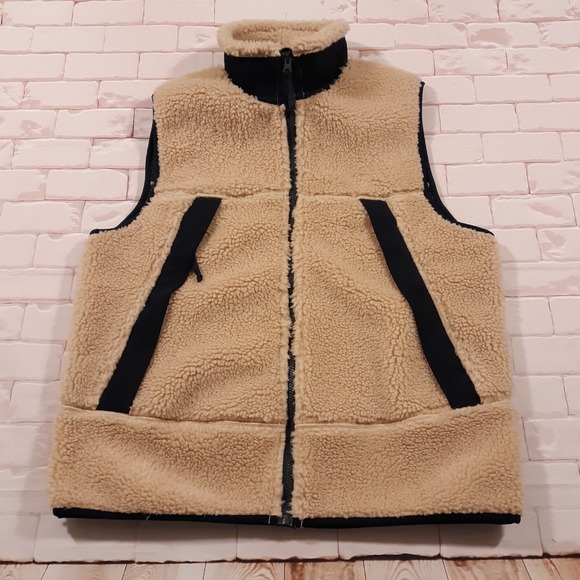 J.CREW Other - J.CREW Vest Mens Medium Nordic Sherpa Fleece Sweater Full Zip Beige Cozy